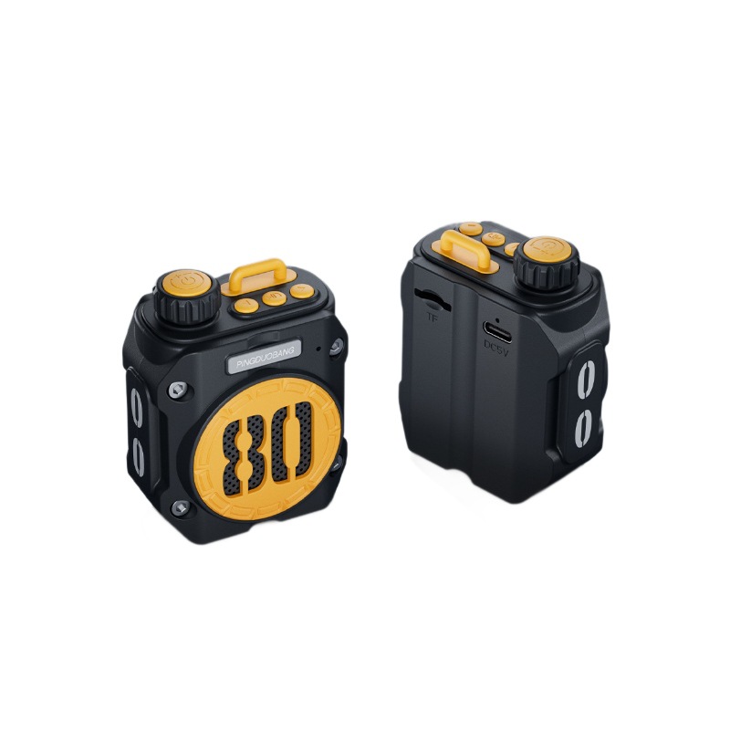 2026 New Punk Style Bluetooth Small Speaker Outdoor Mini Lanyard Speaker Card Slot Radio Portable Subwoofer