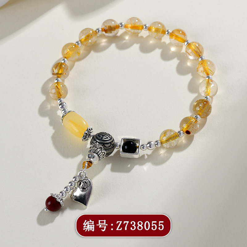 Z738金发晶蜜蜡手链