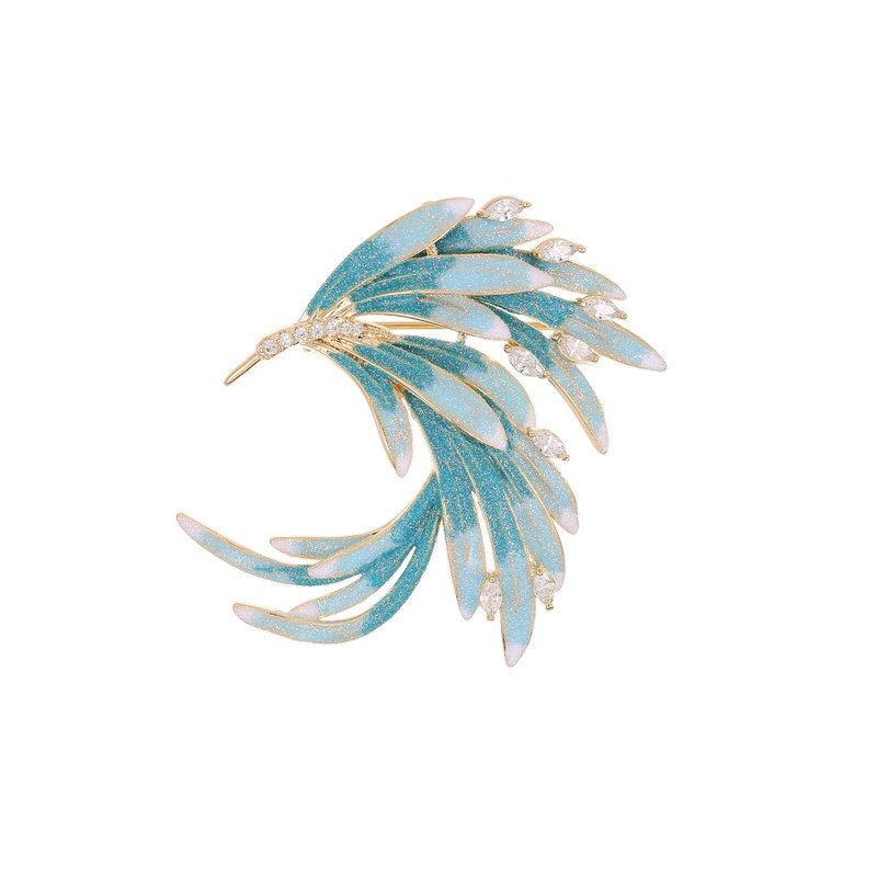 Chinese Style Phoenix Brooch Cheongsam Dress Accessories Elegant Pin Chinese Style Gradient Feather Brooch