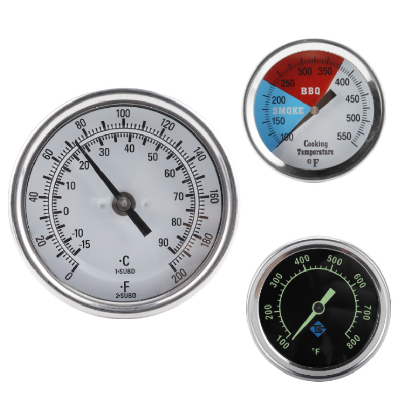 Pointer Type Stainless Steel BBQ Grill Oven Industrial Thermometer Boiler Disc Axial Bimetallic Thermometer