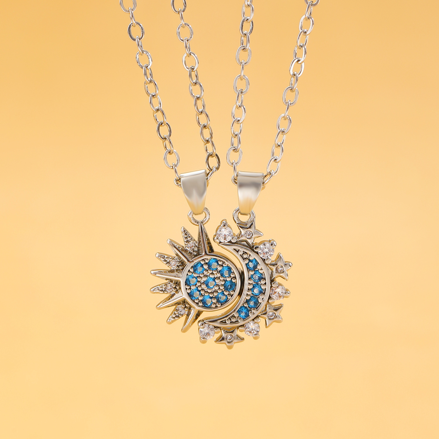 Magnetic Sun Moon Couple Necklace Gift for Girlfriend