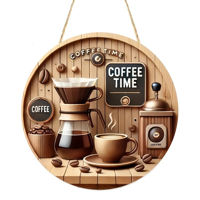 20*20*0.3cm · 木质咖啡标语挂牌coffeetime