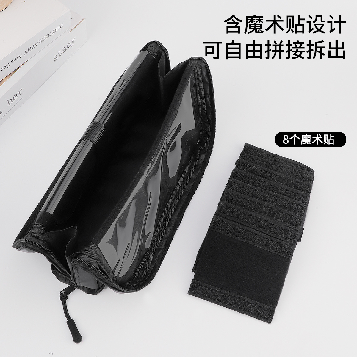 Square Large Capacity Detachable Foldable Makeup Brush Bag Magnetic Lock Convenient Vertical Special Multifunctional Storage