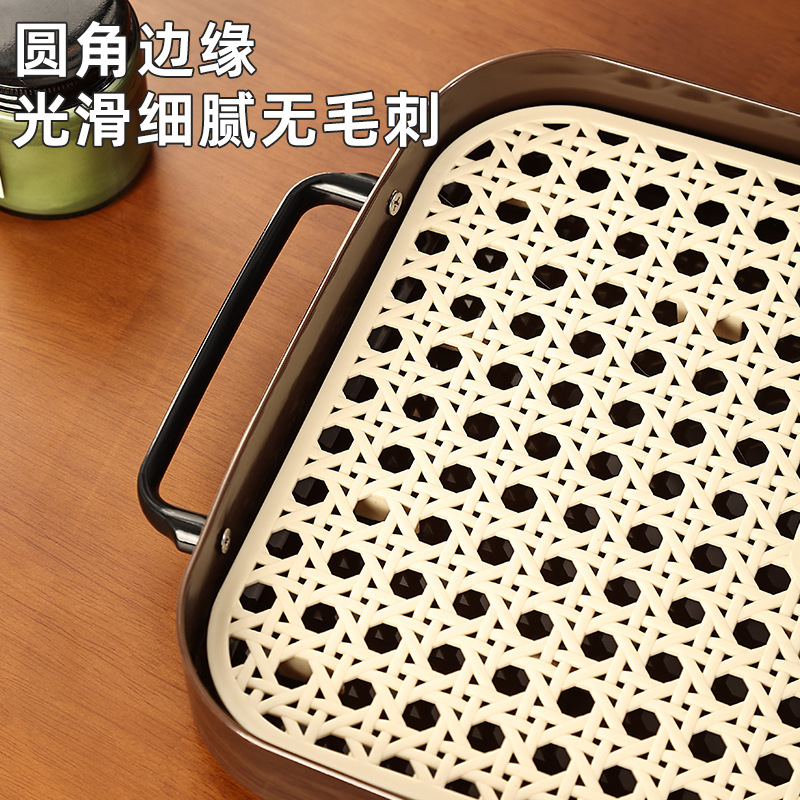 Vintage Style Tea Tray Drip Cup Tray Rectangular Fruit Tray Living Room Small Cup Storage Rack