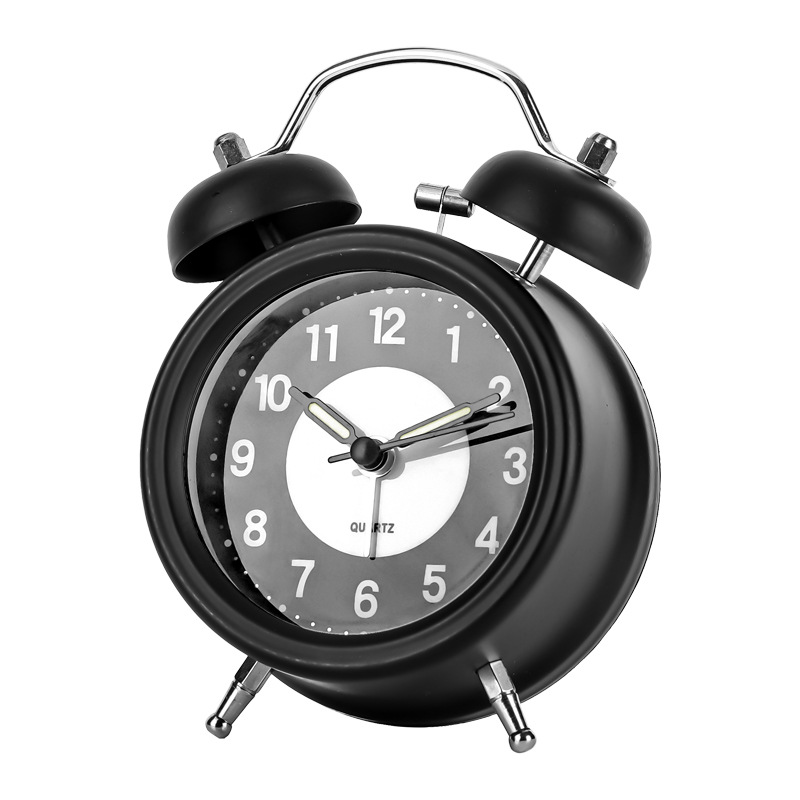 Carefully selected special PVC clock, luminous decoration living room bedroom quartz clock metal bell alarm clock