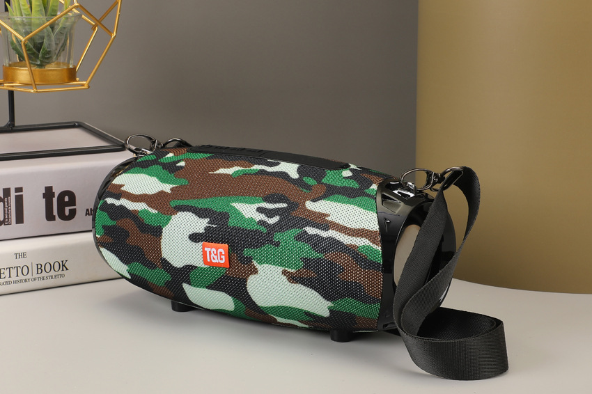Shoulder-Back Outdoor Fabric Small War Drum Dual Speaker Bluetooth Speaker Wireless High Volume Music Player TG534