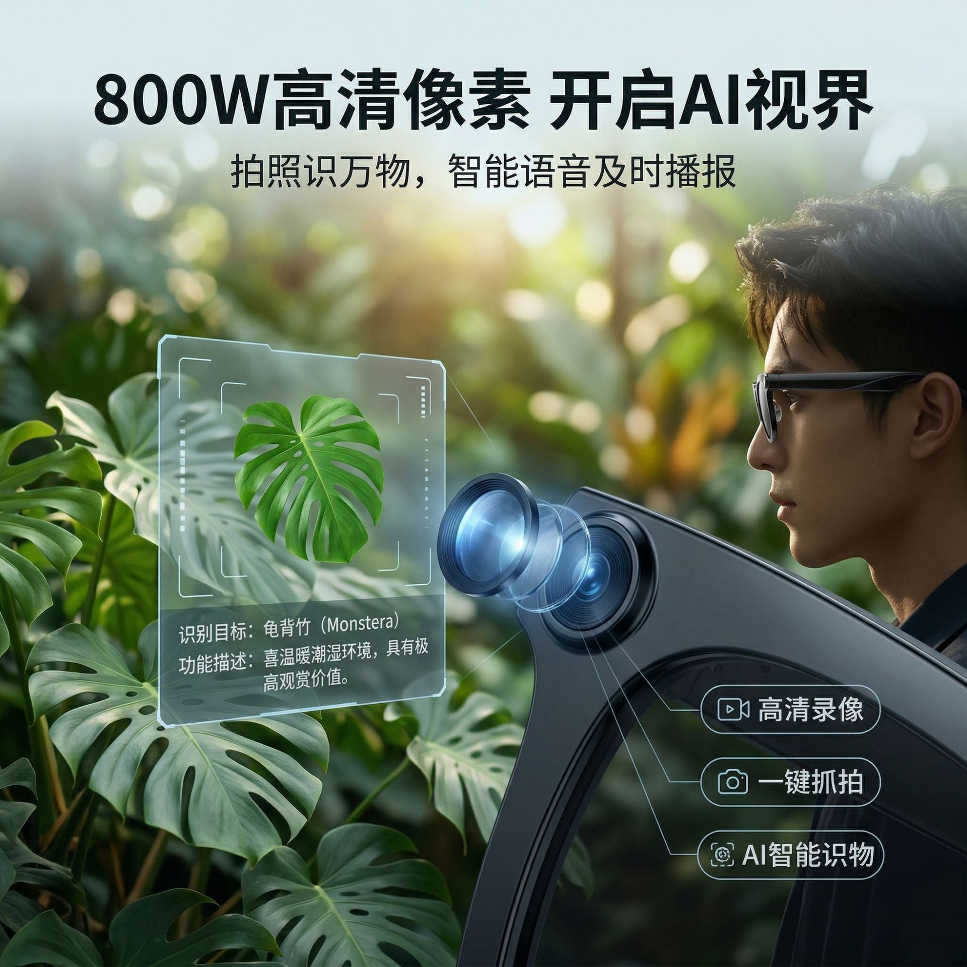 2026 Smart Glasses Support Call AI Recognition Translation 8MP Photo Video Bluetooth Music