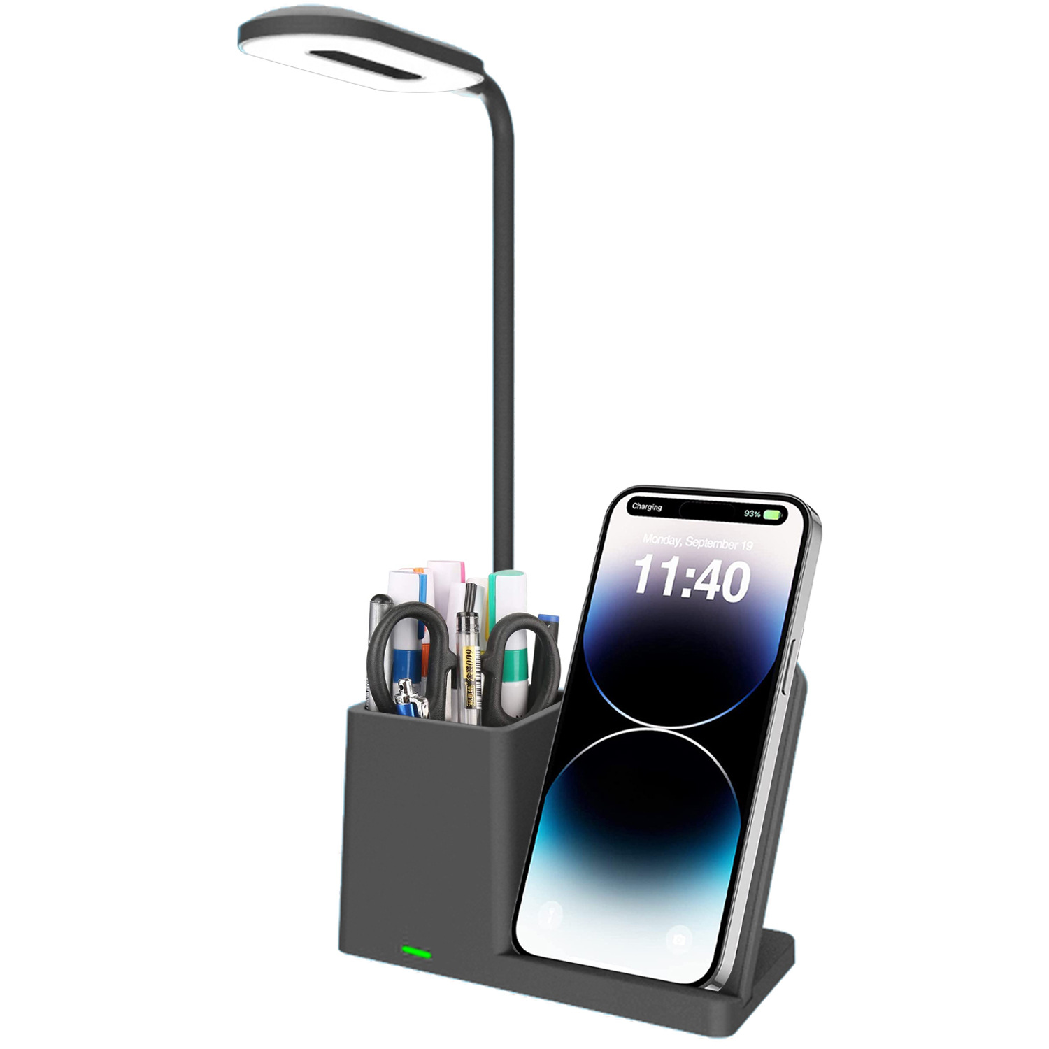 2024 new wireless charger lamp with pen holder wireless charger 3-in-1 wireless charger 15W fast charging