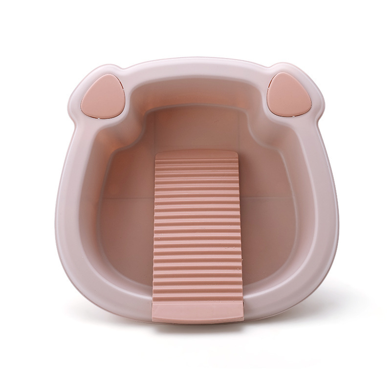 Household wash basin with washboard student dormitory washboard plastic large size vegetable washing baby hand wash basin mini