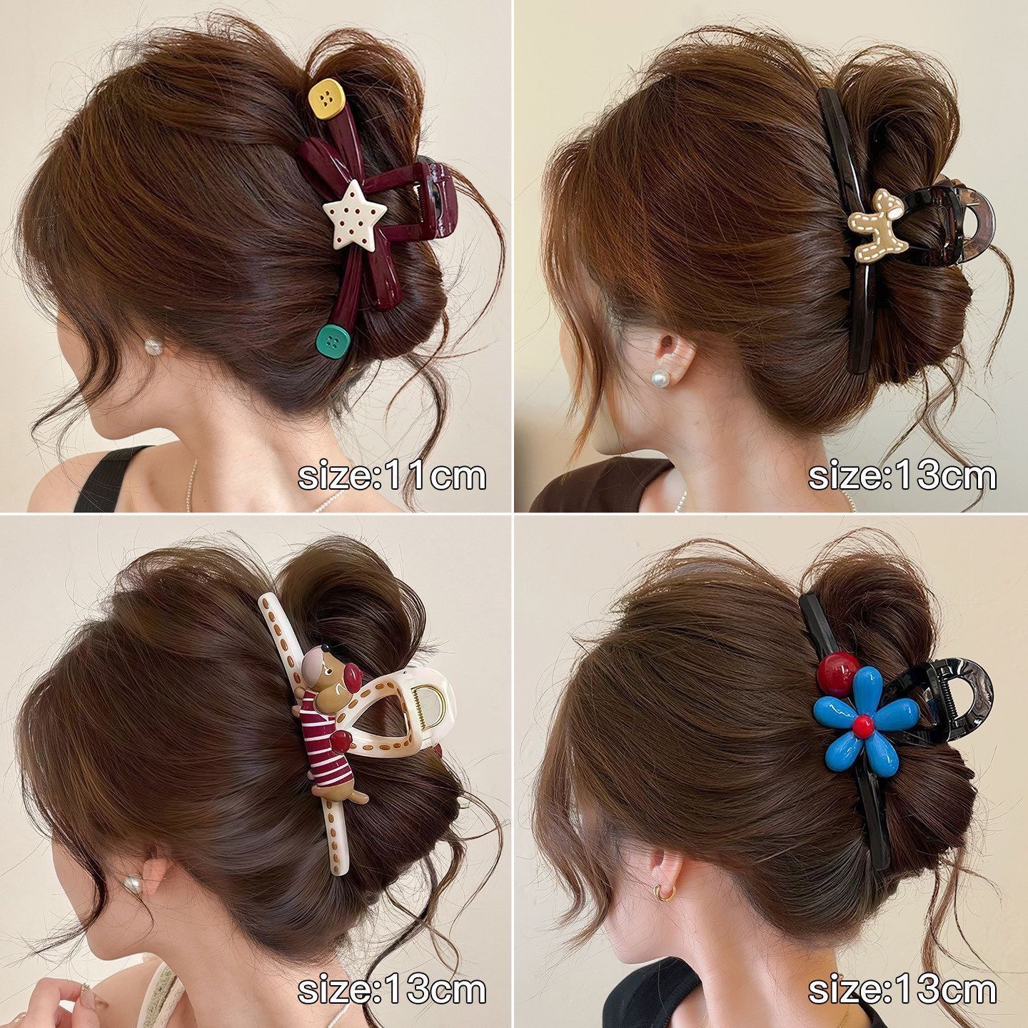 Unique beautiful claw clip for women large size for thick hair delicate back of head bun shark clip hair accessory