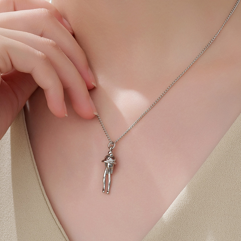 New Child Hug Necklace Two-Tone Pendant Mother's Day Father's Day Memorial Gift Necklace