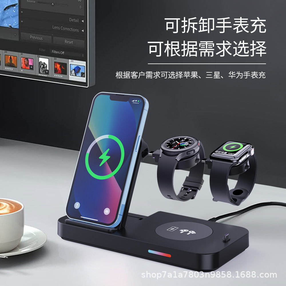New Foldable 20W 3-in-1 Wireless Charger for Apple Samsung Huawei Phone Watch Wireless Charger