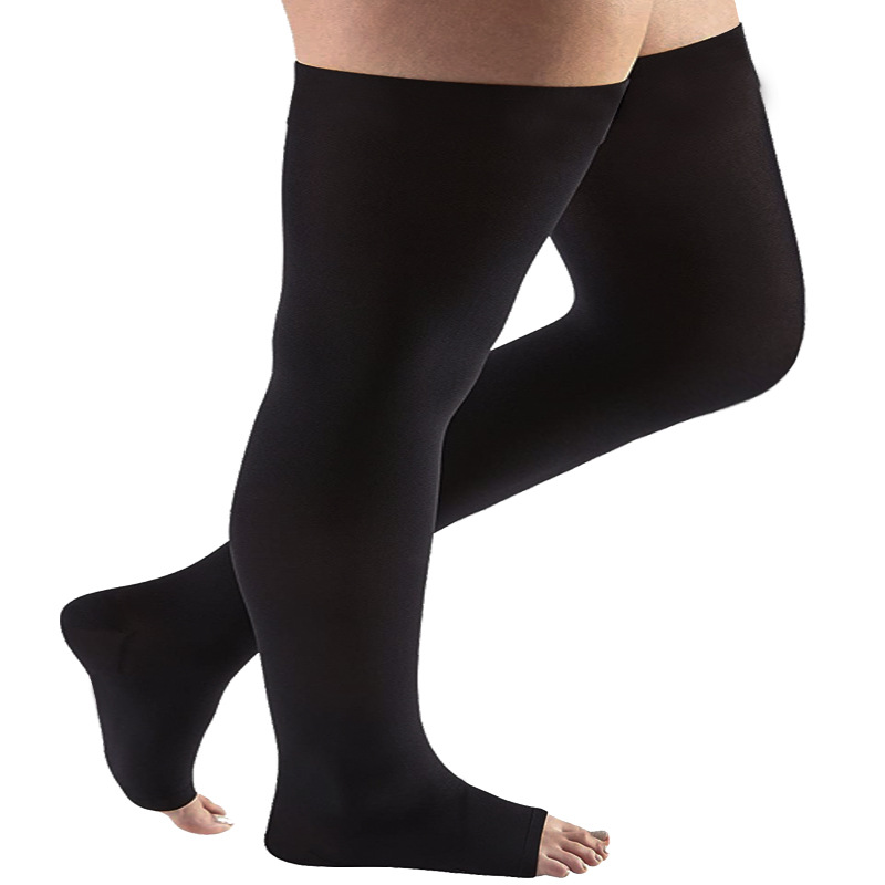 Plus size pressure stockings for fat people, spring and autumn new compression elastic nylon thigh stockings, sports compression stockings