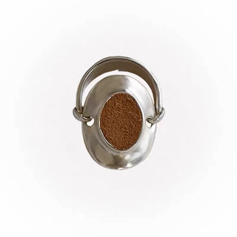 068 Ring · Two-Tone Leather Ring Finger Ring Open Adjustable