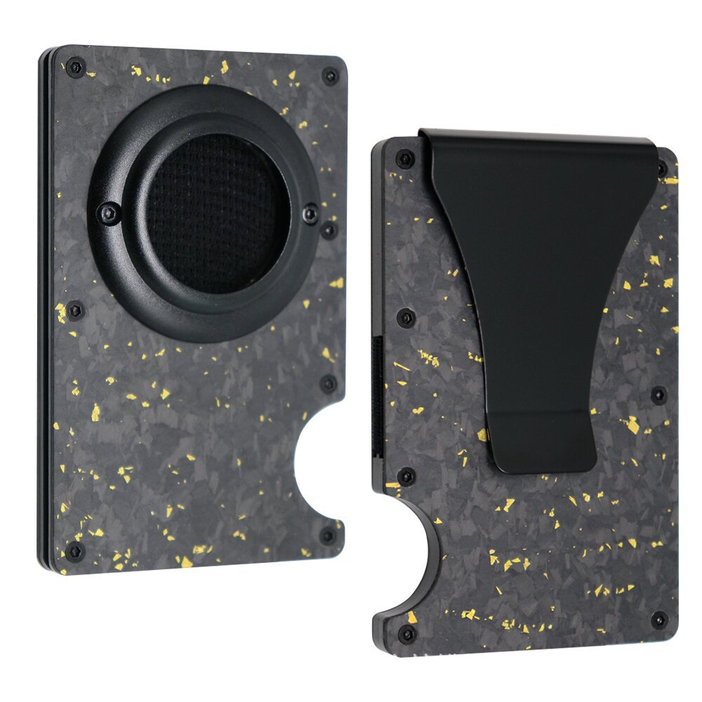 New Forged Carbon Fiber Card Holder RFID Anti-theft Aluminum Alloy Card Clip Anti-demagnetization Metal Card Sleeve