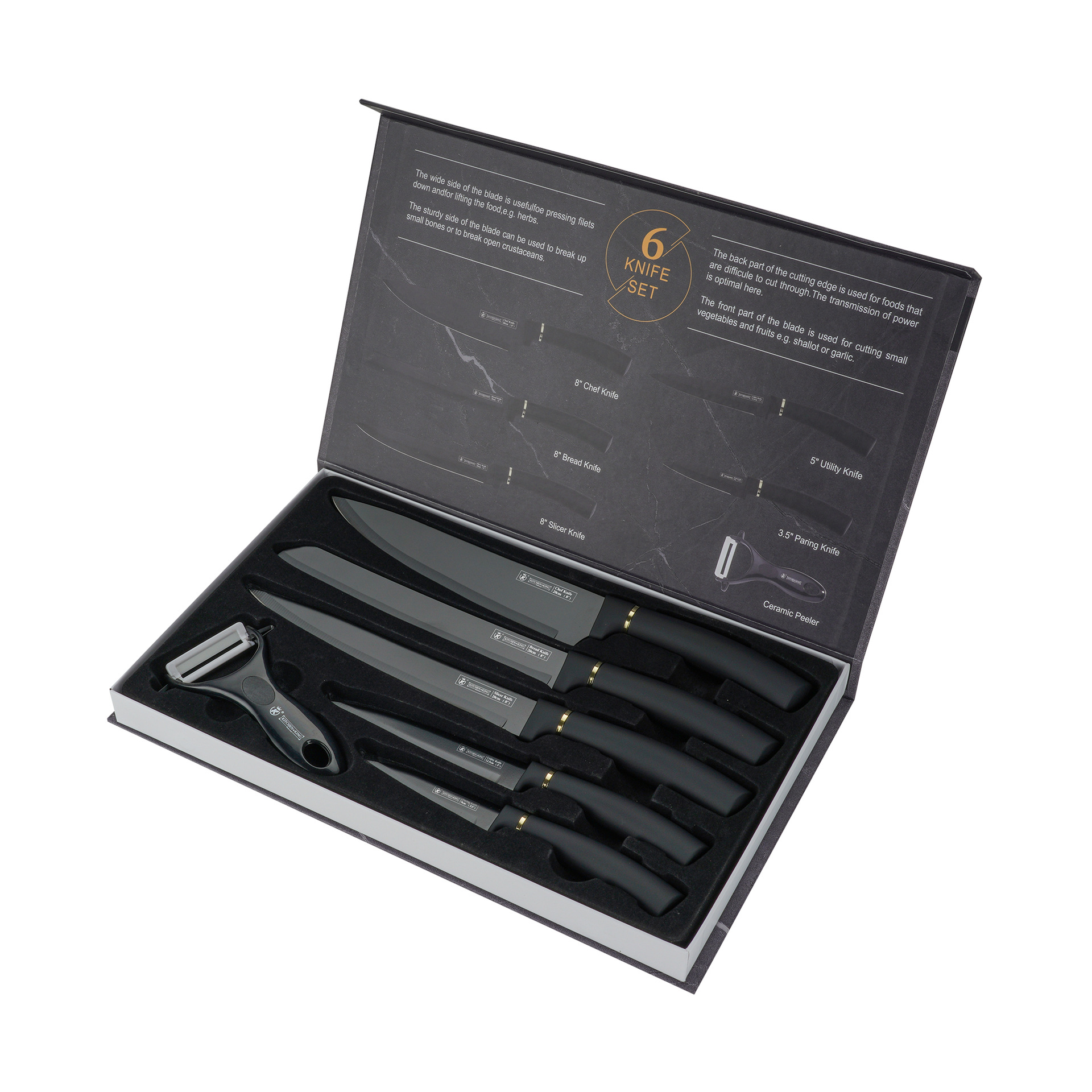 Stainless Steel Knife Set Kitchen Knives Household Vegetable Knife Chef Knife Fruit Knife Six-Piece Set