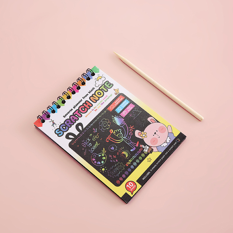 Children's colorful DIY scratch art graffiti scratch book kindergarten art scratch paper fun scratch book