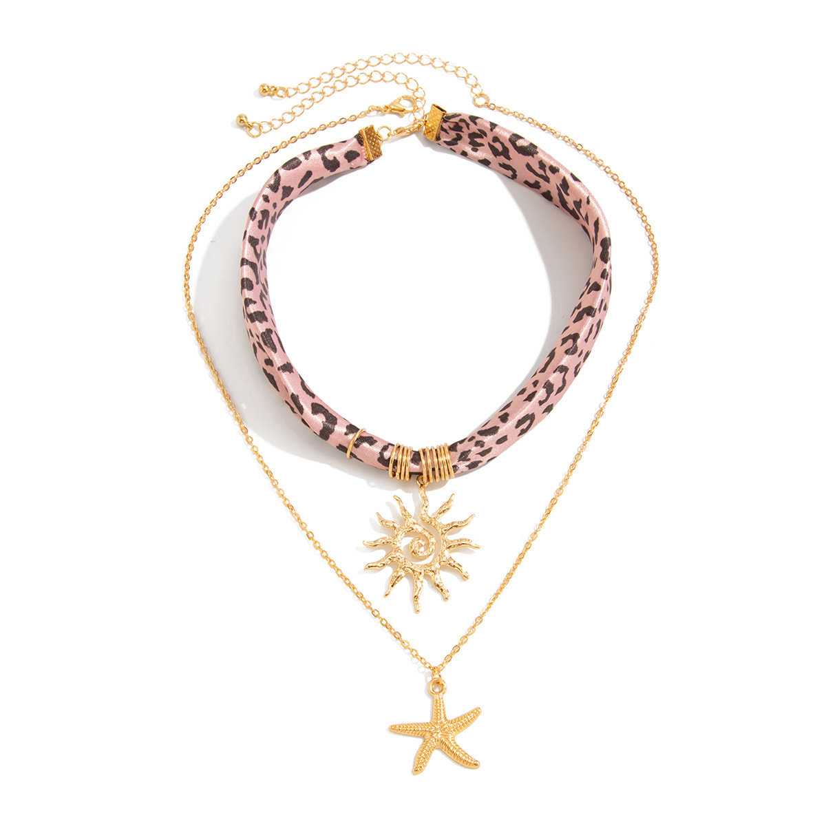 Accessories Sweet Cool Style Simple Heart Sun Pendant Necklace Leopard Velvet Choker Necklace