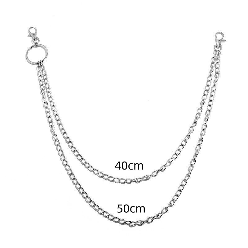 Hip Hop Punk Metal Ring Pants Chain Stage Performance Waist Chain Accessories Pendant Jeans Chain Waist Chain