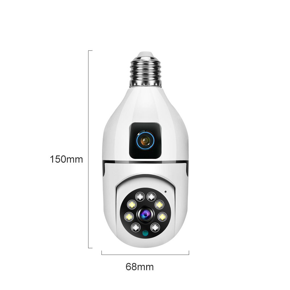 Towell/3MP Dual Lens Wireless 5G Light Bulb Camera WiFi Home Indoor Lamp Holder Monitor