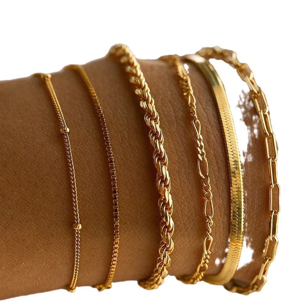 Decorative Bracelet Set New Alloy Combination Hand and Foot Jewelry Six-Piece Set