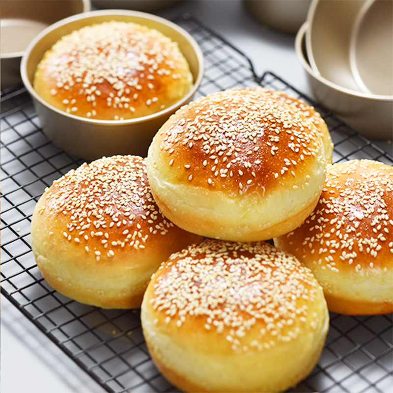 Hamburger mold cake 4 inch mold fried egg egg baking round bread embryo mold cheese cheesecake non-stick oven