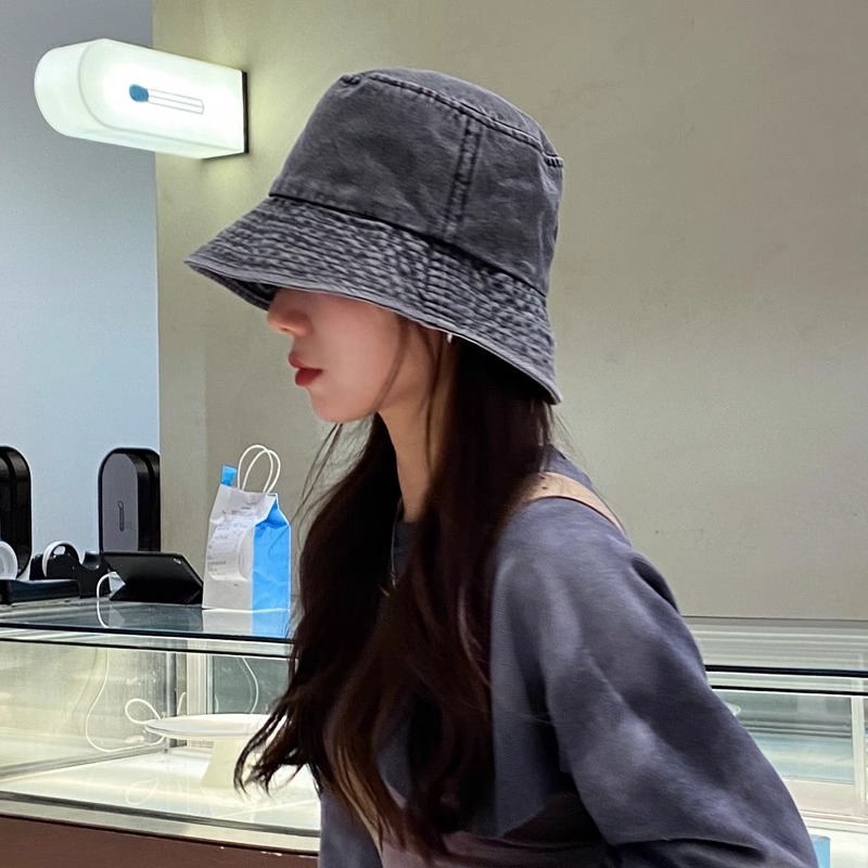 Hat for Women, Spring/Summer/Autumn, Washed Fisherman Hat, Simple Sun Protection, Denim Basin Hat