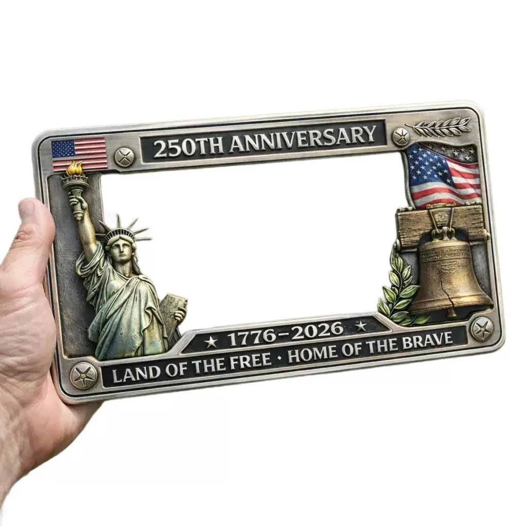 250th Anniversary License Plate Frame US Independence Day Metal Craft Decorative Ornament