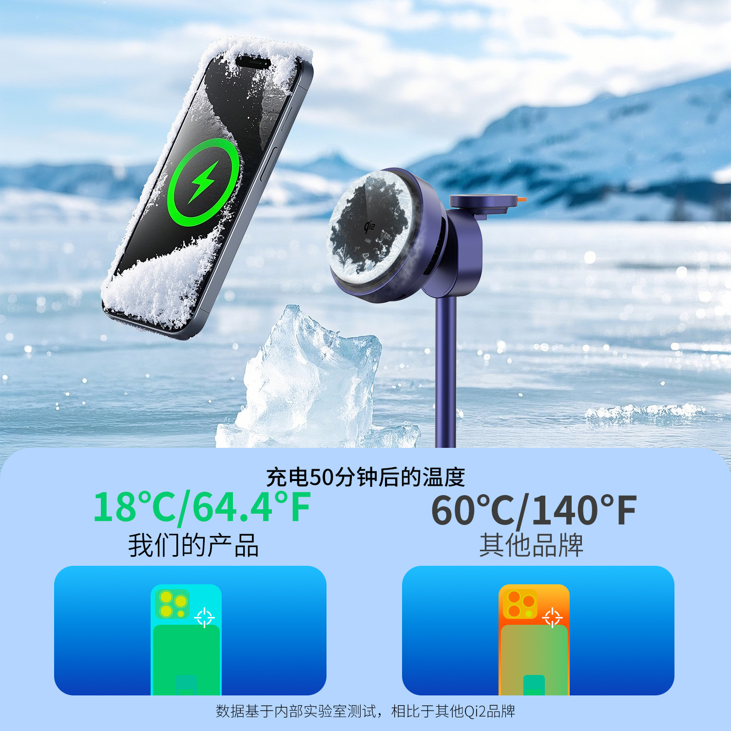 QI2.2 wireless charger 25W phone semiconductor cooling LED human sensor night light multifunctional