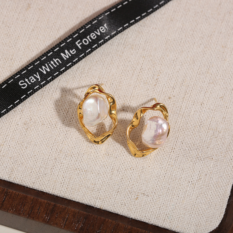 NALA Freshwater Pearl Earrings Flower Pearl Earrings Earrings
