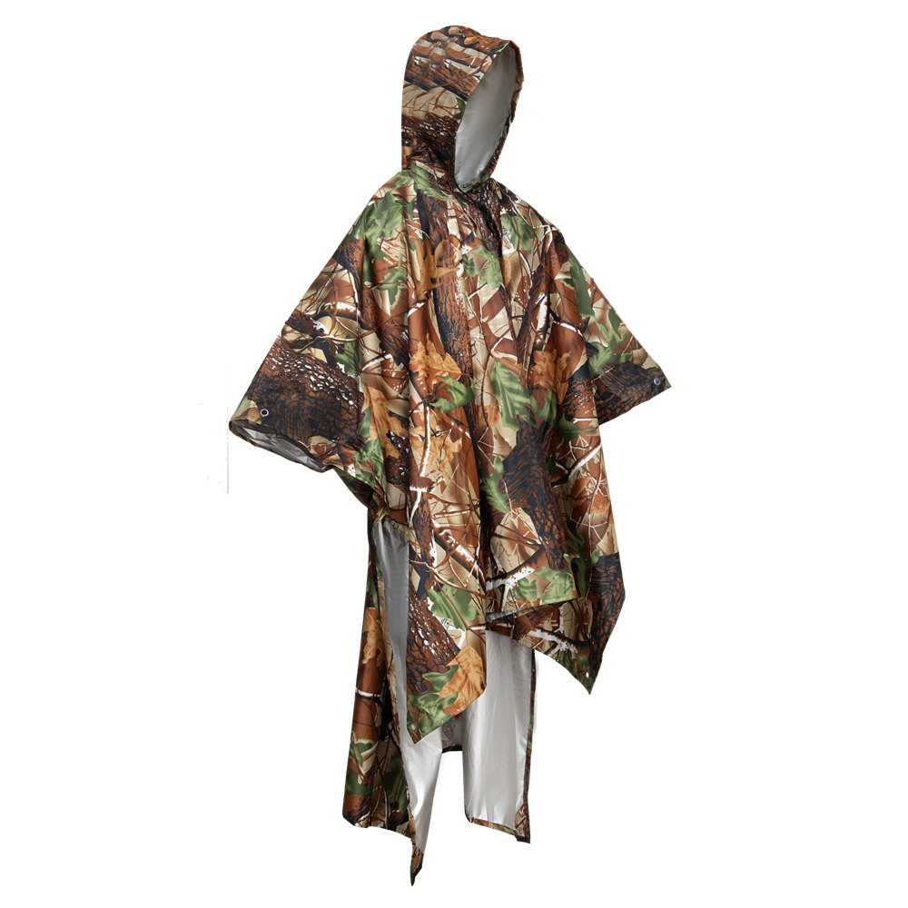 Outdoor 3-in-1 One-Piece Raincoat Hiking Rain Poncho Windproof Rainproof Cycling Raincoat Lightweight Easy to Store and Manage