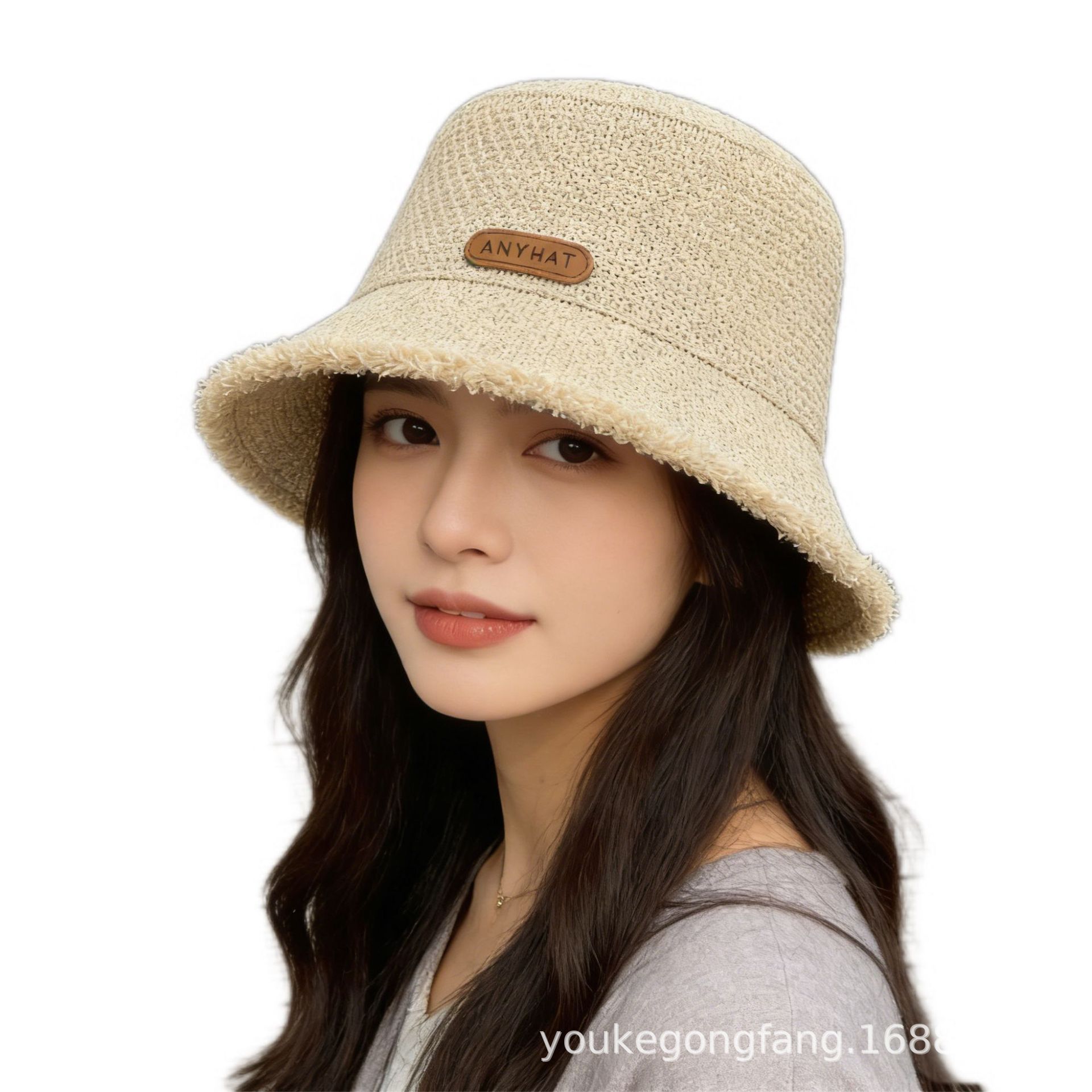Women's Beach Hat Summer Thin Knit Sun Protection Fisherman Hat Sun Hat Women's Beach Hat