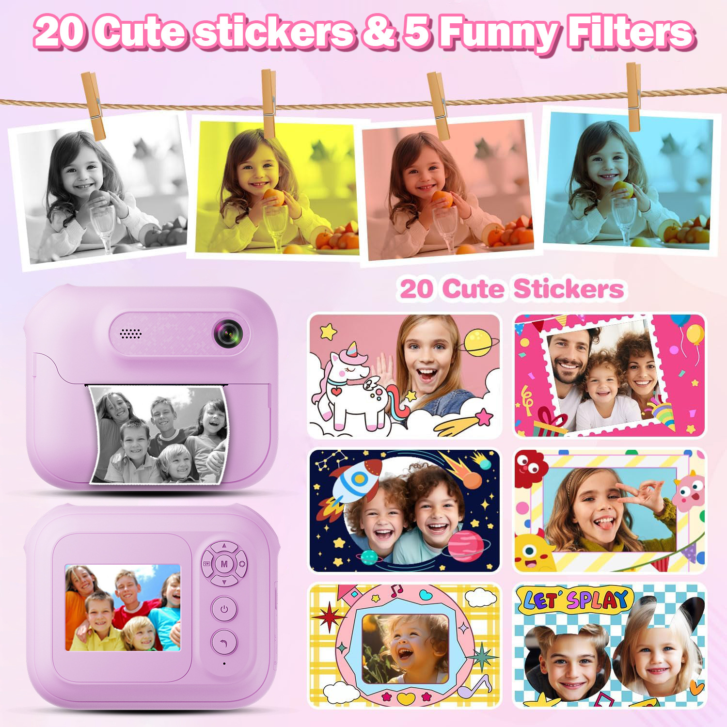 Children's Polaroid camera toy print camera can take photos and video instant print