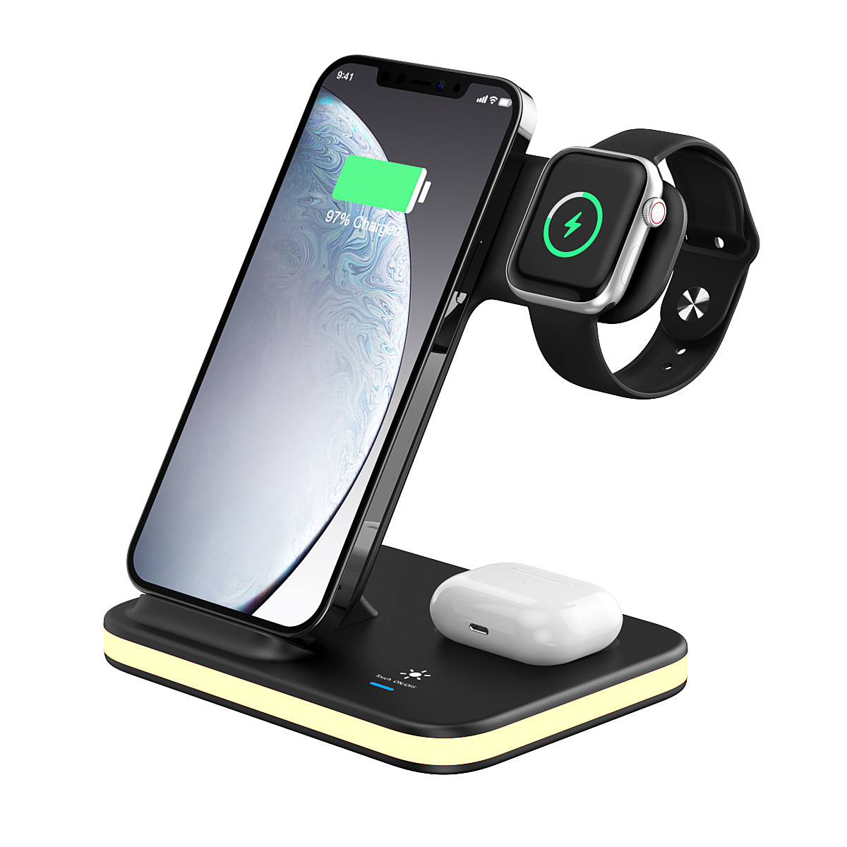 Multi-function wireless charger 3-in-1 wireless charger multi-function wireless charger night light nursing lamp wireless charger