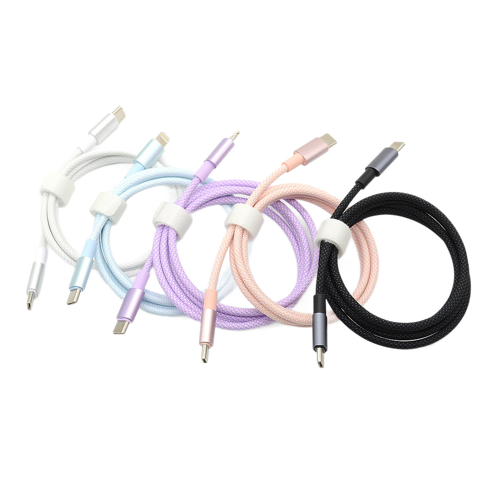 Dedicated Aluminum Shell Braided Fast Charging Data Cable for Apple Huawei Phone PD27W Dual Type-C Charging Cable