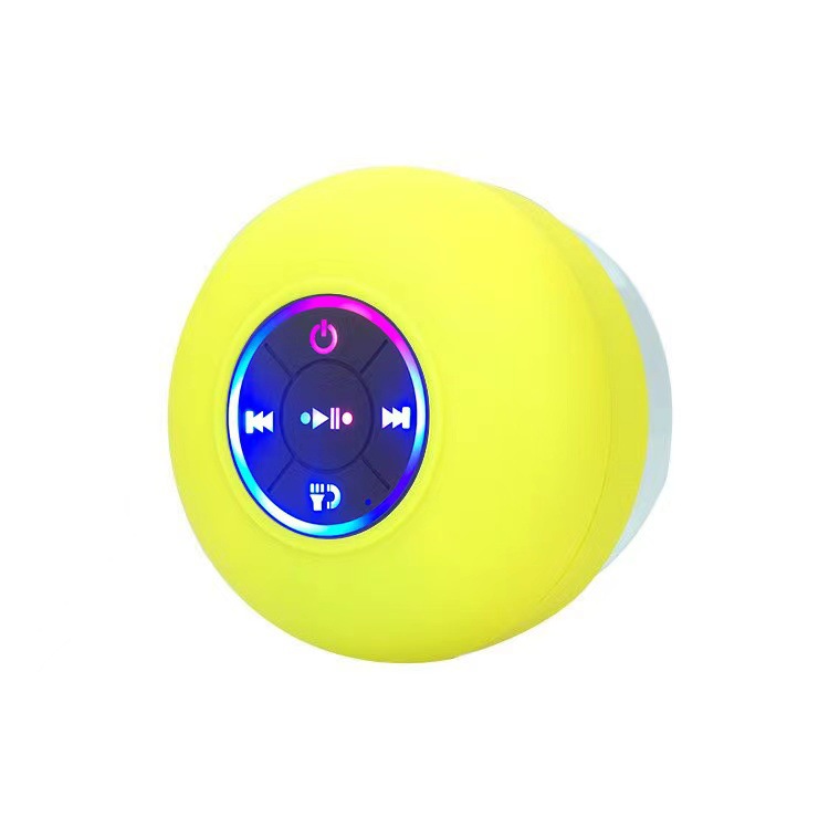 Large Suction Cup Waterproof Bluetooth Speaker Bass Outdoor Portable Home Atmosphere Light Glowing Mini Bathroom Speaker