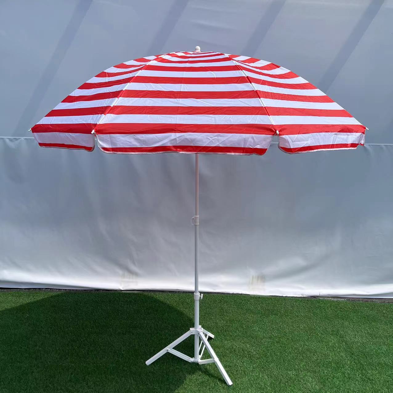 2m striped sun umbrella, stall umbrella, courtyard umbrella, portable advertising umbrella, beach umbrella