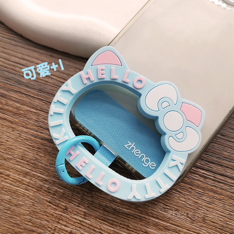 Cute cat ring pendant cartoon round ring phone strap gasket thin clip piece phone chain hanging piece not top shell does not affect