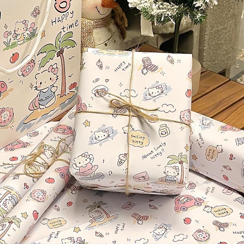 Cute Meng gift gift KT cat packaging paper HelloKitty wrapping paper large size i gift wrapping paper