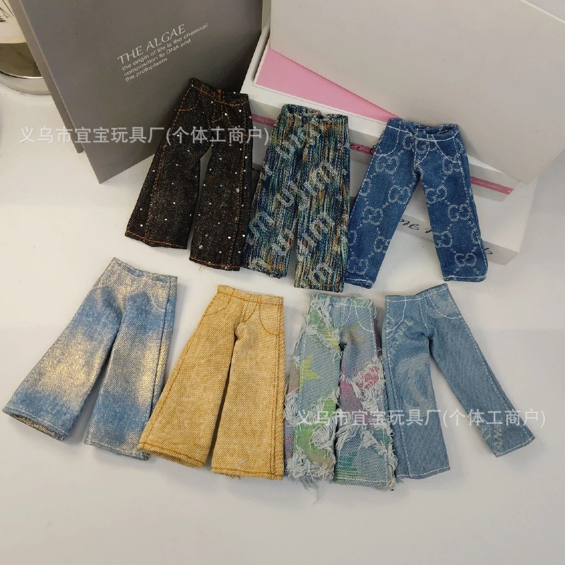 Long Leg KT Ripped Relaxed American High Street Hiphop Loose Wide Leg Beggar Jeans