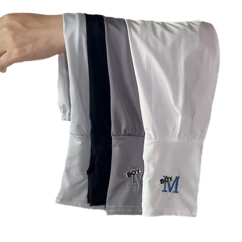 Summer Sun Protection Arm Sleeves for Men Ice Silk Breathable Loose M Logo Outdoor UV Protection Sun Protection Arm Sleeves Ice Silk