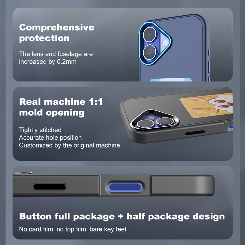 Seven Colors Optional DIY E-Ink NFC Screen Projection Phone Case for iPhone 13/14/15/16/17 Pro Max