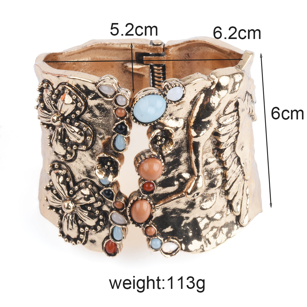 ZA big brand gold alloy bracelet spring diamond bangle bracelet