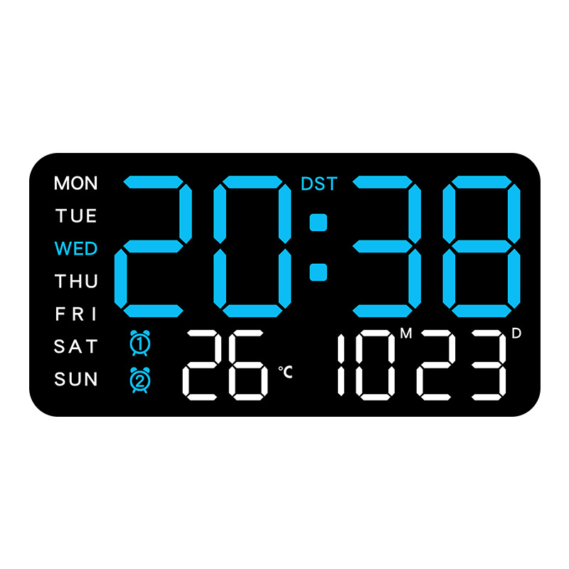 Frameless Electronic Clock Multifunctional Hanging and Standing Two-Use Clock Simple Digital Clock Display Living Room Wall Clock 6659