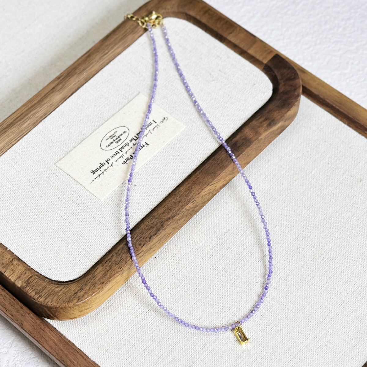Minimalist Faceted Zircon Necklace Japanese Korean Style Beaded Necklace Simple Super Fairy Collarbone Chain