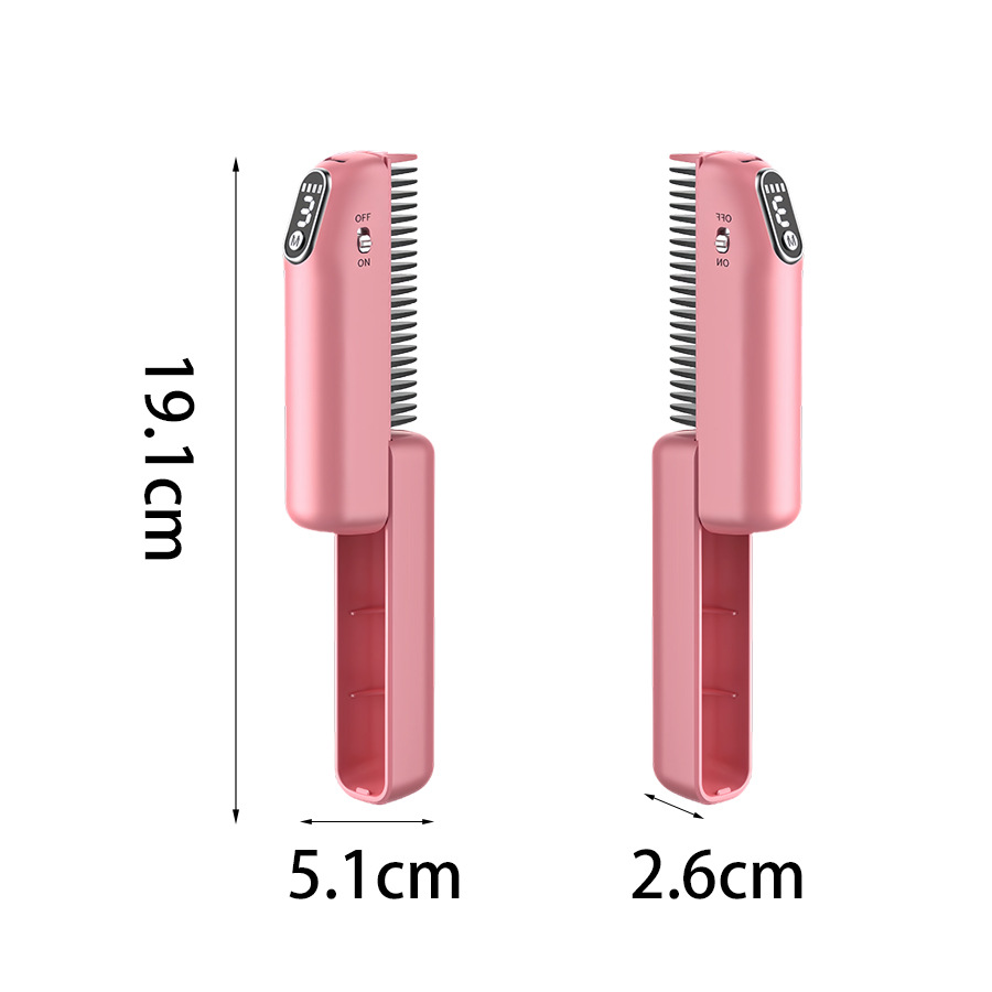Straightening Comb Wireless Charging Retractable Foldable Portable Non-Damaging Hair Straightener Ceramic Straightener
