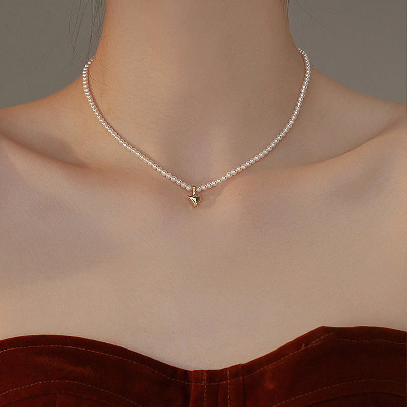 S925 sterling silver pearl necklace women's ultra-fine baby milky beads niche 2025 new neck chain