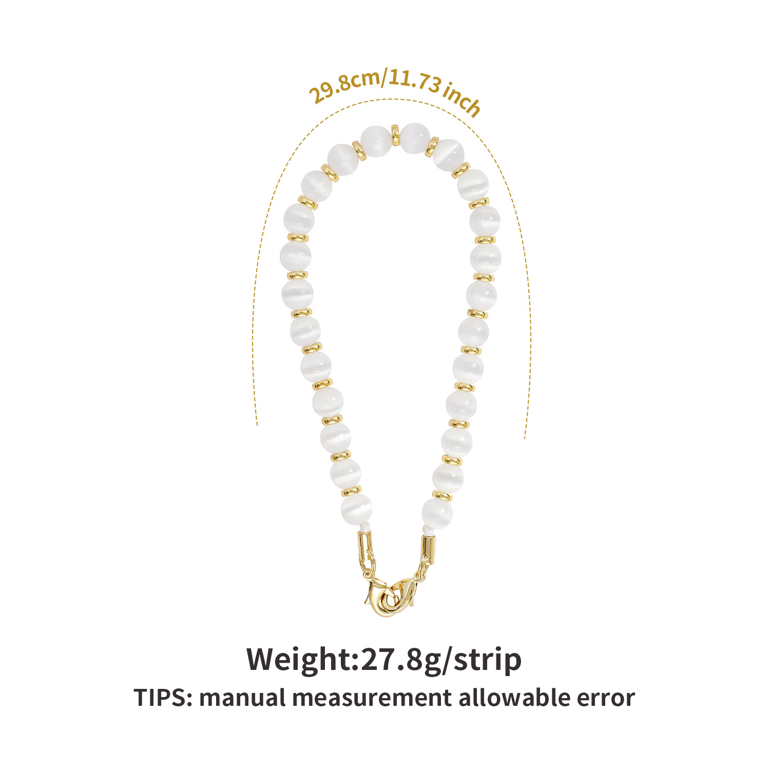 Natural Semi-precious Stone Beaded Phone Lanyard Cat's Eye Anti-loss Pendant Phone Chain for Men and Women