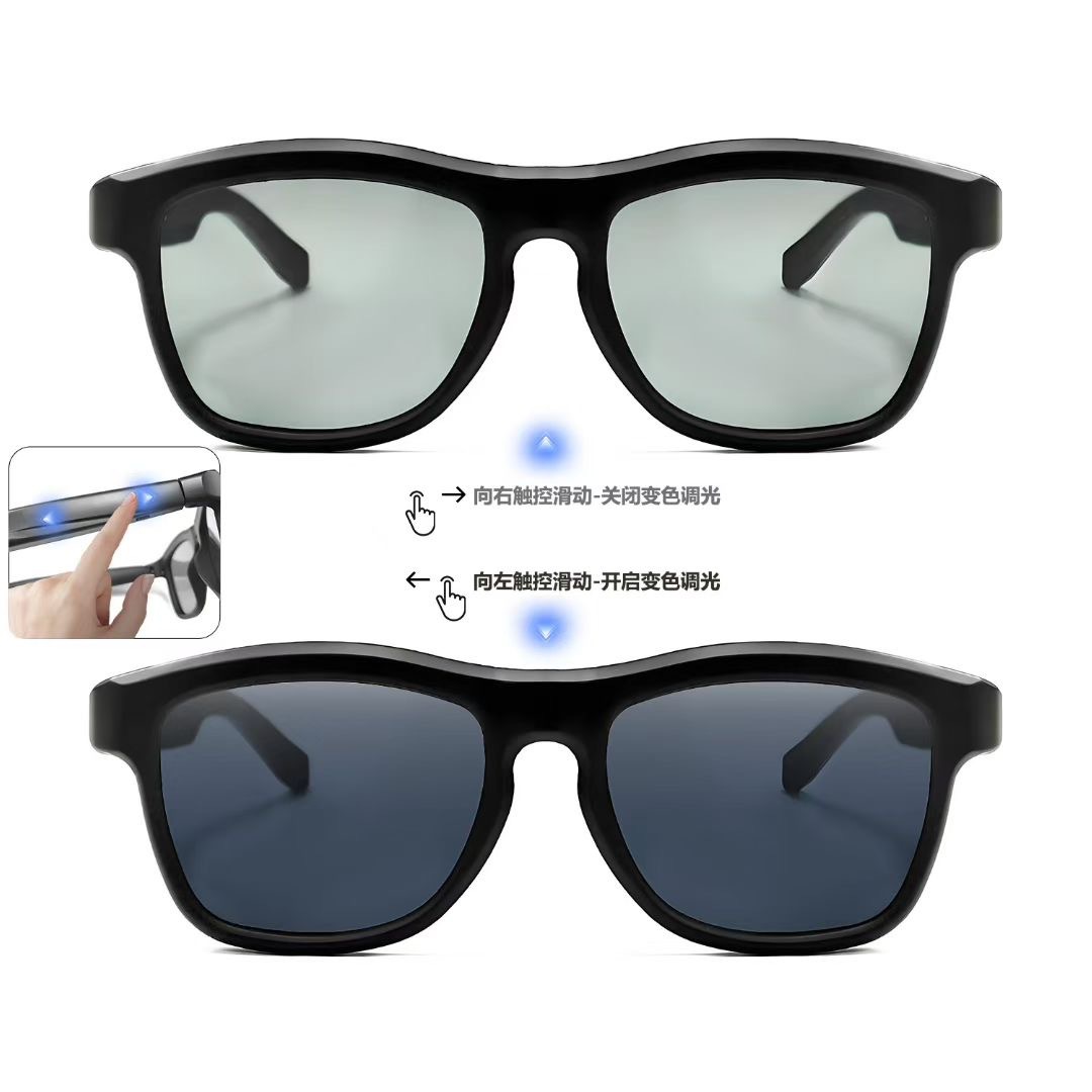 New GV90 color-changing Bluetooth smart glasses AI translation light-adjusting lenses Bluetooth sunglasses music listening