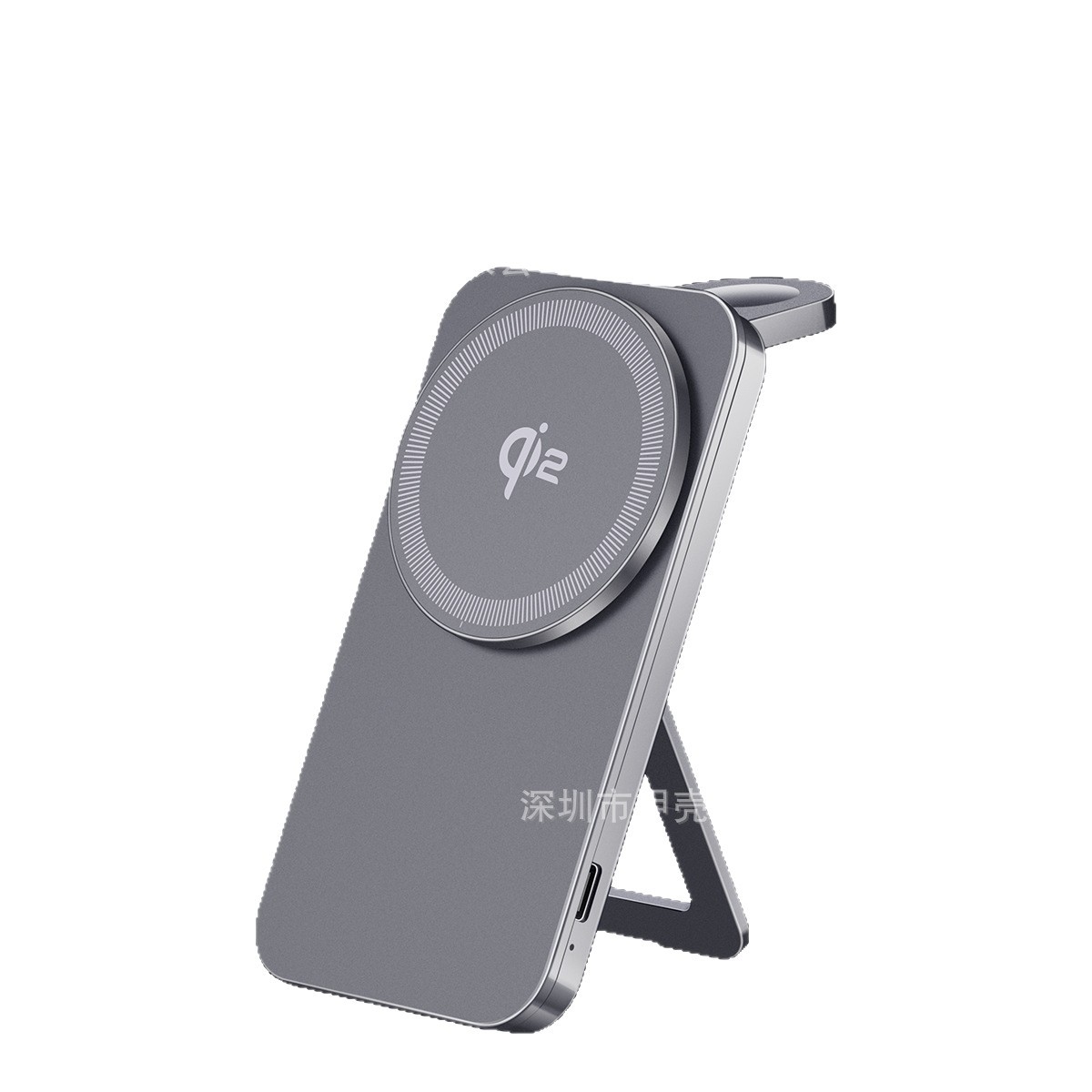Qi2 Magnetic Wireless Charger Aluminum Alloy Ultra Thin Phone Stand for iPhone 12-17 Series